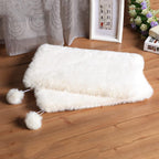 SHENGOCASE rectangular faux rabbit fur pet bed cushion pad front view