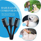 Black plastic hair cutting comb tool for professional home pet deshedding