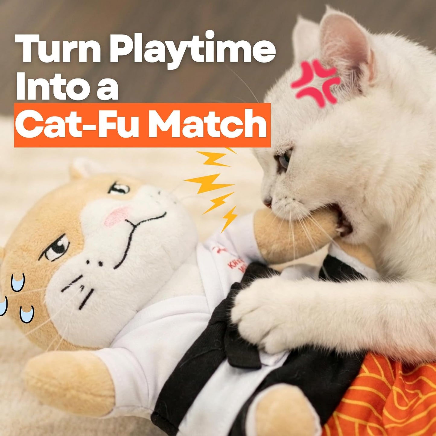 KARATE KITTY sparring partner toy demonstrating realistic hand controlled movement.