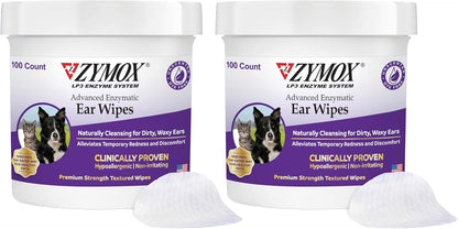 Zymox Advanced Enzymatic Ear Wipes for sensitive pet skin