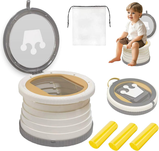 SunnySmile portable foldable toddler potty seat in grey front view