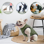 Interior double-sided shaker fleece lining of dog jacket