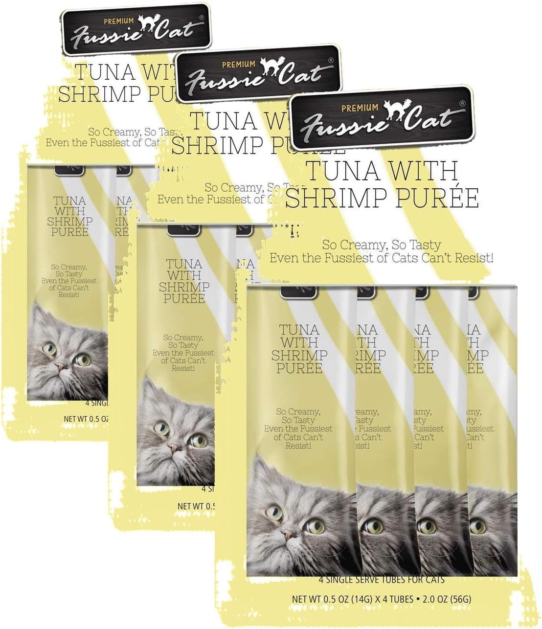 Fussie Cat Tuna with Ocean Fish Puree, lickable cat Treats, 0.5oz Pouch Pack of 4 - Image 14