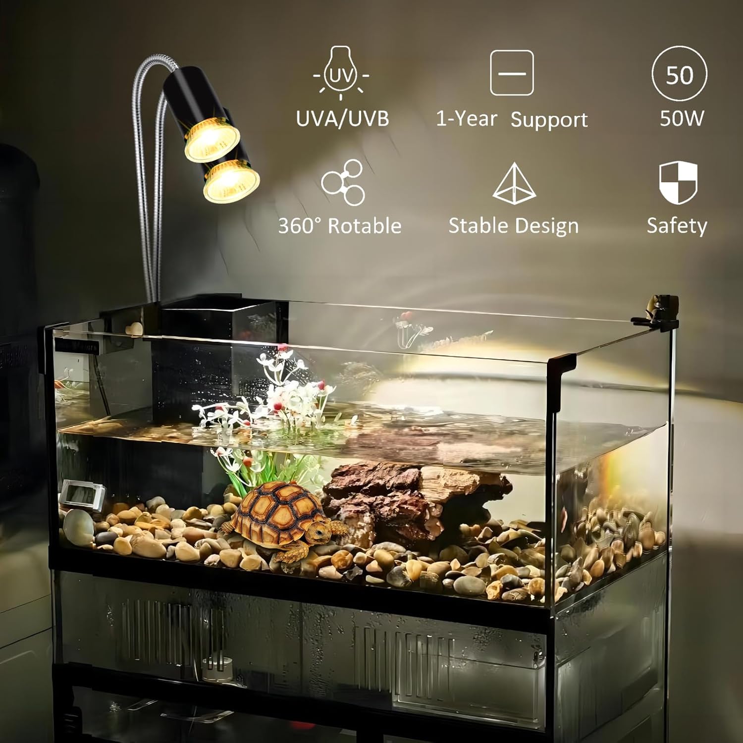 Four pack of Lachesan 50W basking bulbs with standard E26 base for turtle tanks.