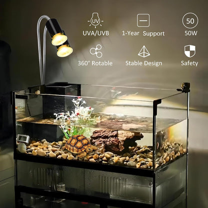 Four pack of Lachesan 50W basking bulbs with standard E26 base for turtle tanks.