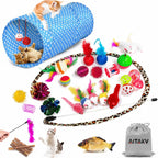 AILUKI 35PCS Cat Toys Variety Pack for Indoor Cats, Kitten Toys Cat Tunnel - Image 1