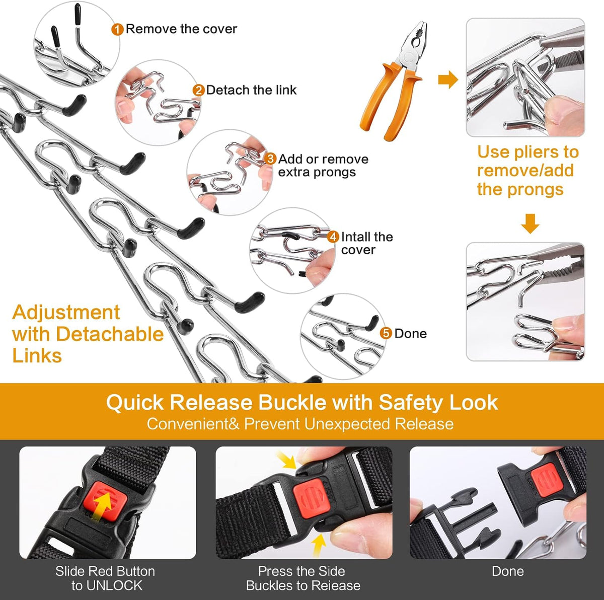 Dog pinch collar package showing included extra links for sizing adjustment.