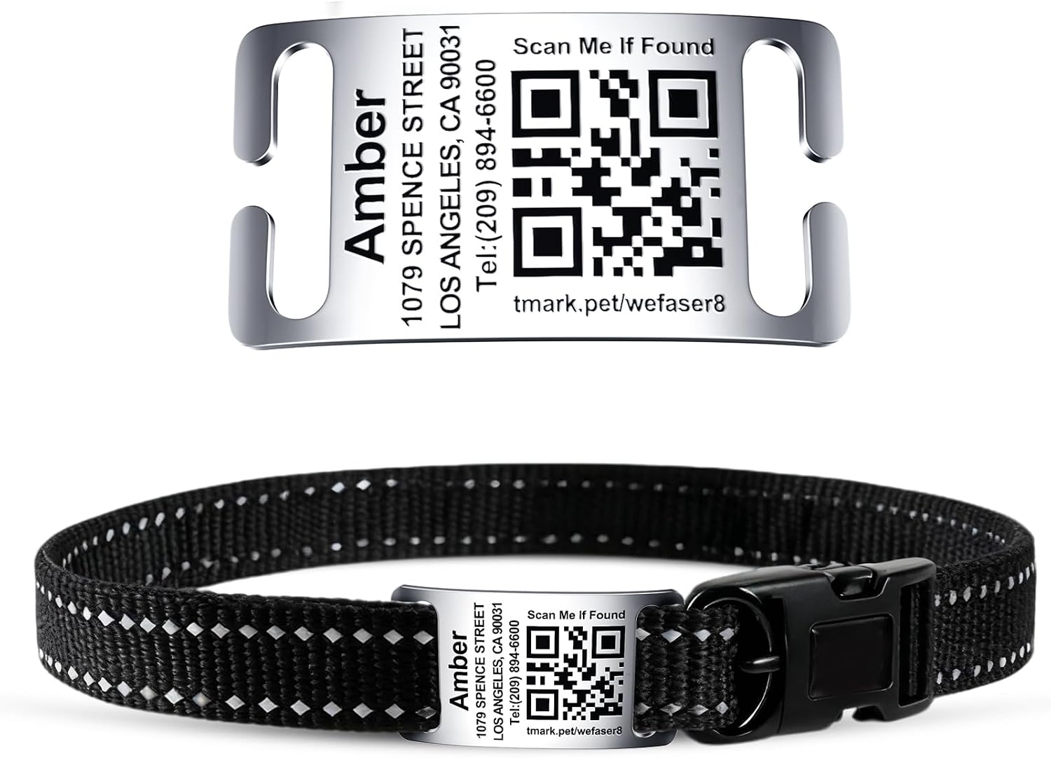TechMark Dog Tags Personalized for Pets Custom ID Laser Deep Engraving Stainless Steel Ultra Durable, Polished Curved Rectangular Arch, Text ONLY for 3/8" Collars - Image 10