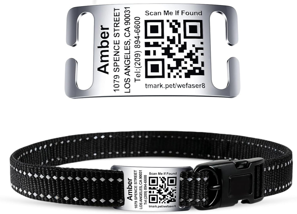 TechMark Dog Tags Personalized for Pets Custom ID Laser Deep Engraving Stainless Steel Ultra Durable, Polished Curved Rectangular Arch, Text ONLY for 1" Collars - Image 10
