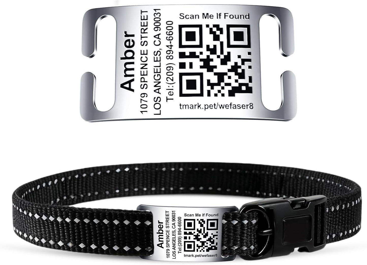 TechMark Dog Tags Personalized for Pets Custom ID Laser Deep Engraving Stainless Steel Ultra Durable, Polished Curved Rectangular Arch, Text ONLY for 1" Collars - Image 10