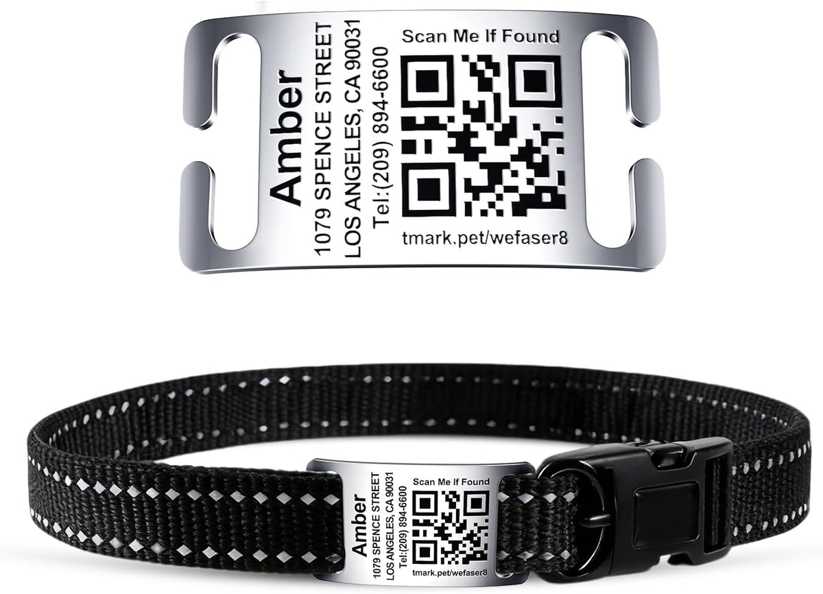 TechMark Dog Tags Personalized for Pets Custom ID Laser Deep Engraving Stainless Steel Ultra Durable, Polished Curved Rectangular Arch, Text ONLY for 1" Collars - Image 10