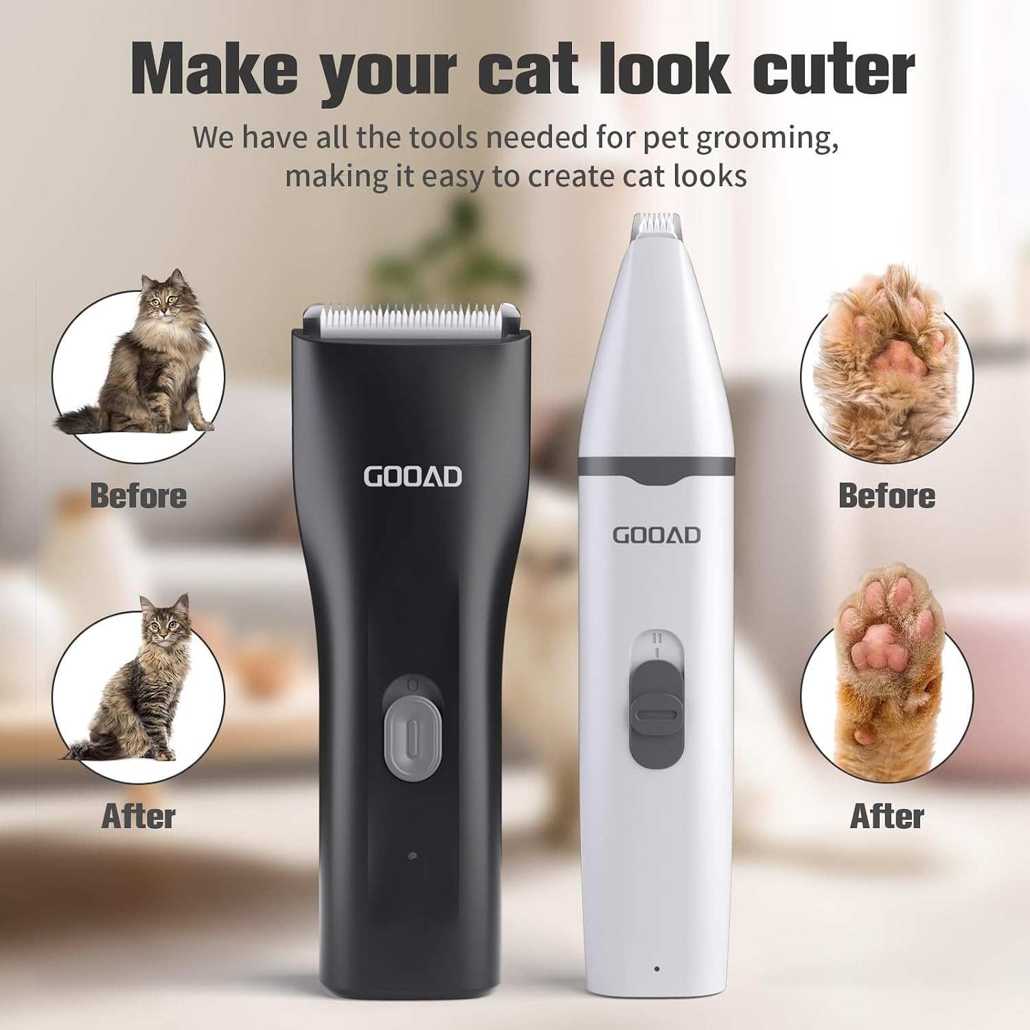Gooad pet nail grinder attachment for grooming cat claws safely