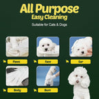 Extra large pet grooming wipes being used to clean muddy paws