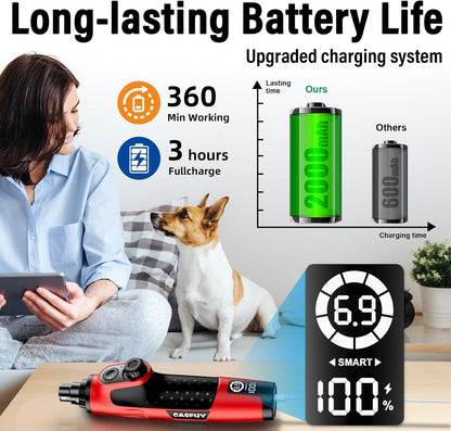 Casfuy dog nail grinder held in hand demonstrating ergonomic design