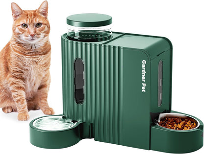 Gardner Pet BPA-free automatic food and water dispenser set for small and medium pets.