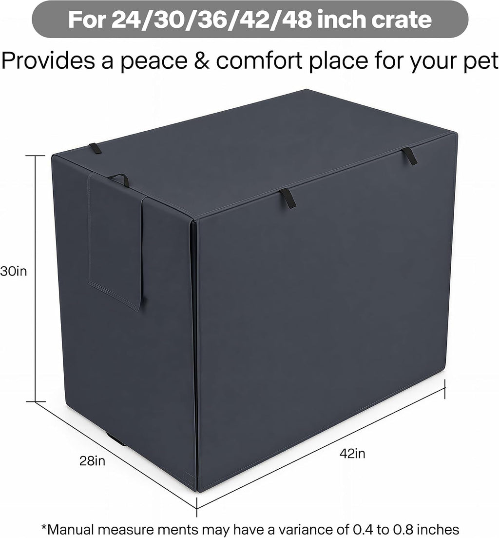 Pawise heavy duty polyester dog cage cover with roll up mesh windows