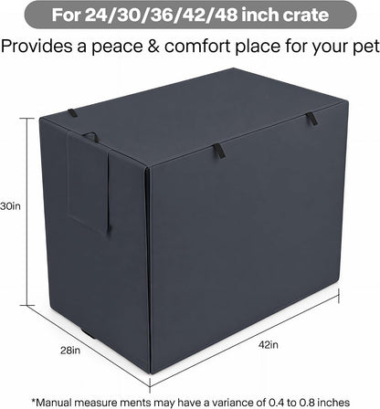 Pawise heavy duty polyester dog cage cover with roll up mesh windows