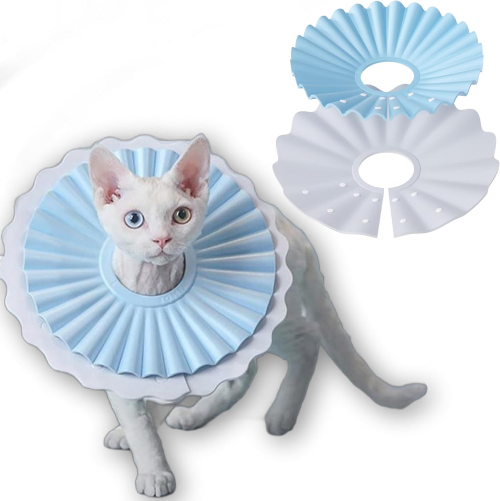 McGill's Tail Cat Cone Collar Soft, Comfortable Cat Recovery Collar with Royal Ruffled Design, Adjustable Elizabethan Collar for Cats, Water-Resistant EVA Cat Cones After Surgery (Mint Green, M) - Image 11