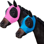 FOXLVDA Horse Fly Mask with Ears Set of 2, Fashionable and Breathable Stretch Fabric with UV & Sun Protection for Average Size Horses (Blue/Red, Large) - Image 9