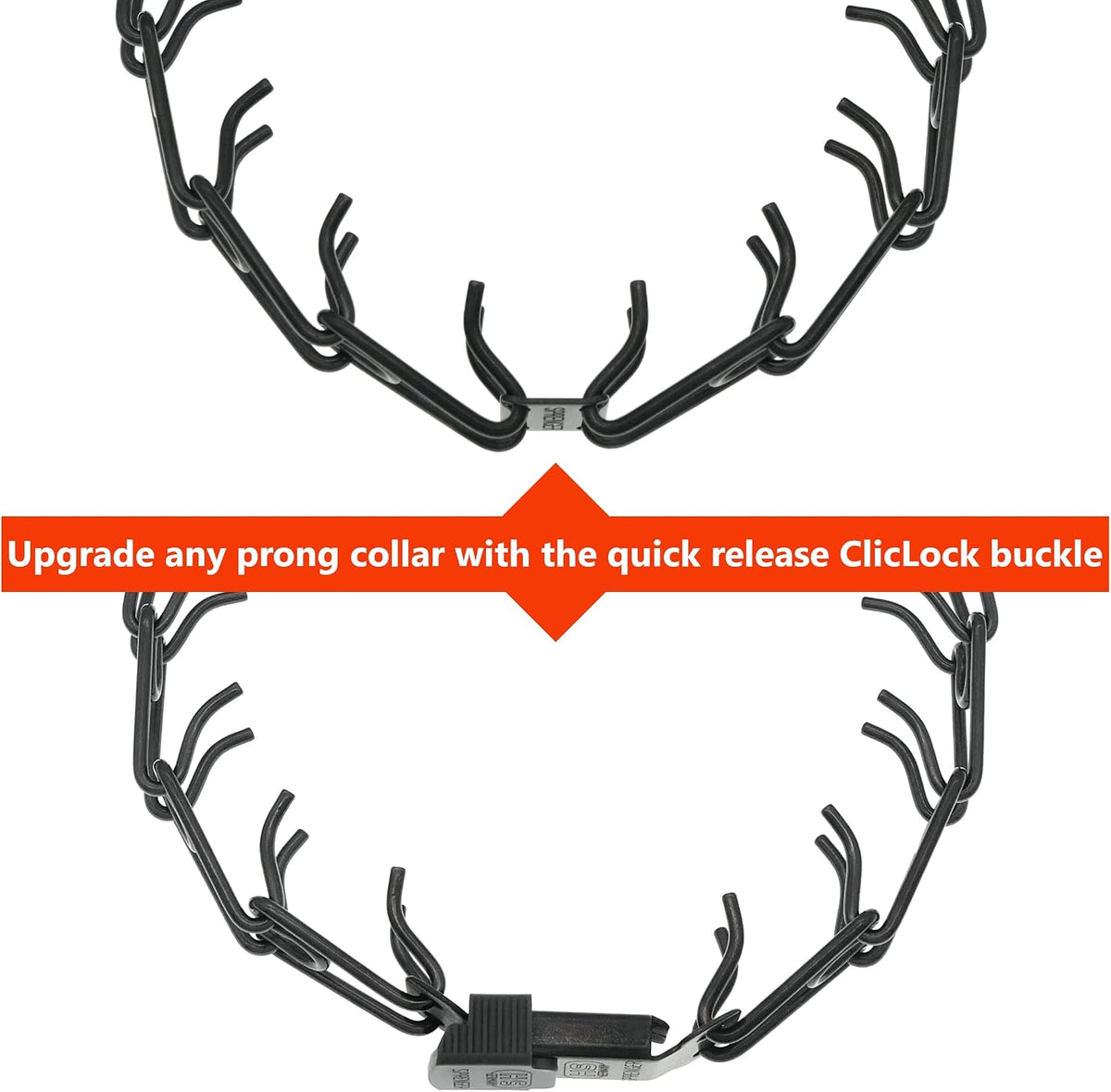 Three point two millimeter wire gauge dog pinch collar quick release attachment details