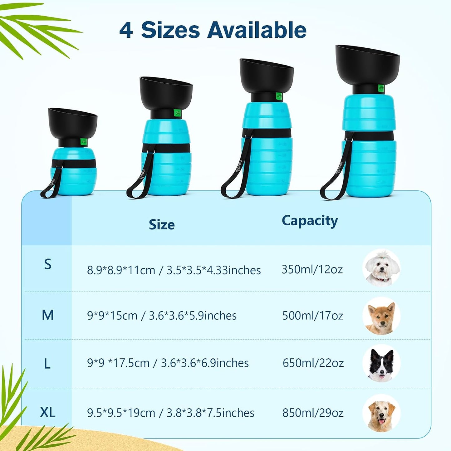 Pecute Portable 22 oz Dog Water Bottle, 2 in 1 Dog Water Bottle Bowl Leakproof with Double Seal, BPA Free, Lightweight, Pet Water Bottel Dispenser for Outdoor Walking Triping Hiking Camping Travels - Image 9
