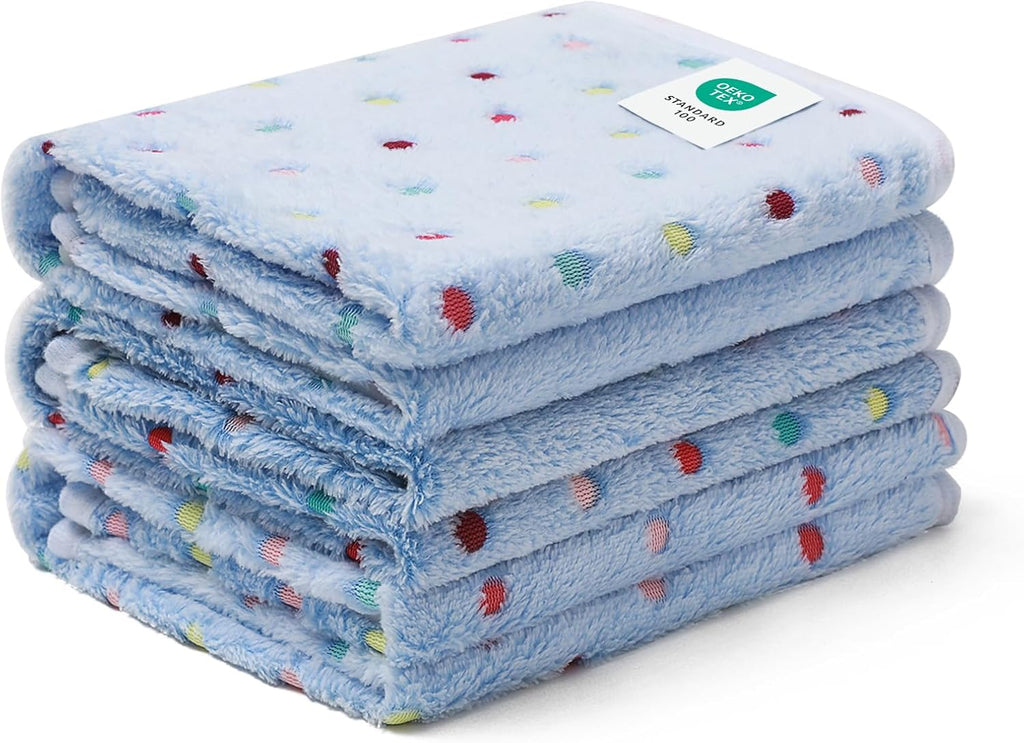 1 Pack 3 Blankets Super Soft Cute Dot Pattern Pet Blanket Flannel Throw for Dog Puppy Cat Beige/Brown/Pink Small - Image 12