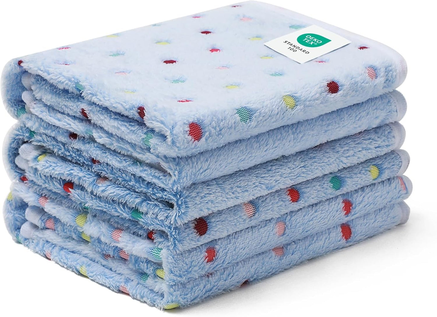 1 Pack 3 Blankets Super Soft Cute Dot Pattern Pet Blanket Flannel Throw for Dog Puppy Cat Beige/Brown/Pink Small - Image 12
