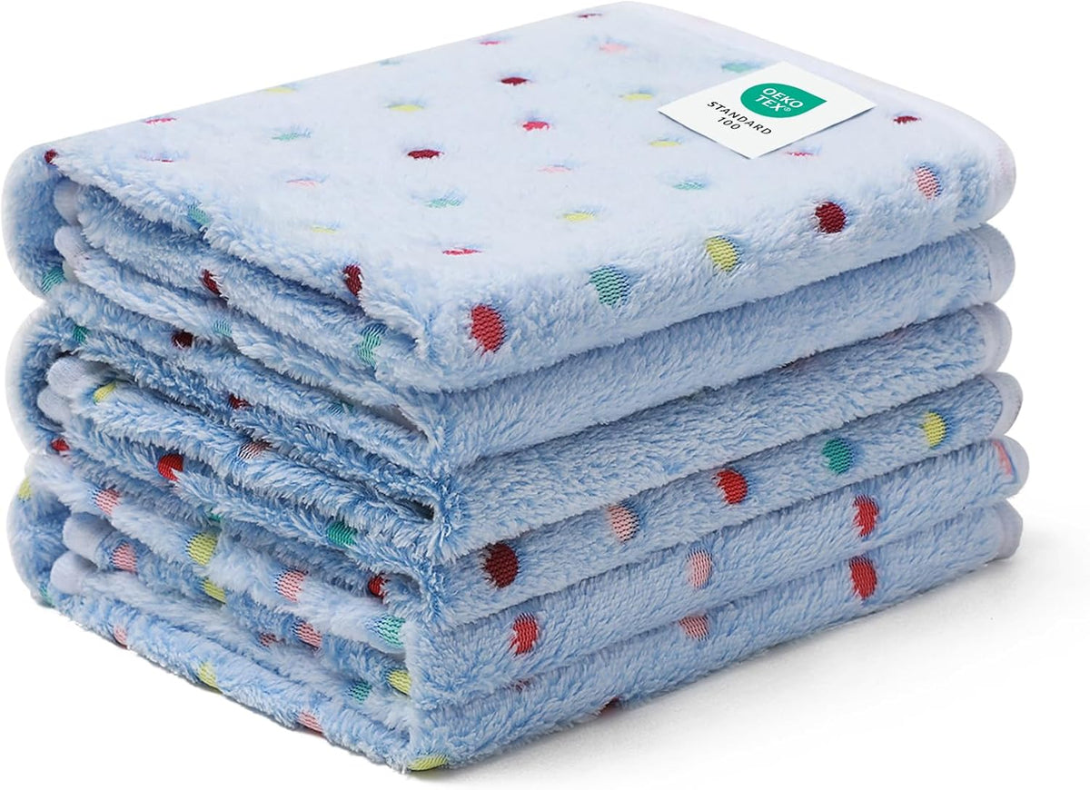 1 Pack 3 Blankets Super Soft Cute Dot Pattern Pet Blanket Flannel Throw for Dog Puppy Cat Beige/Brown/Pink Small - Image 12