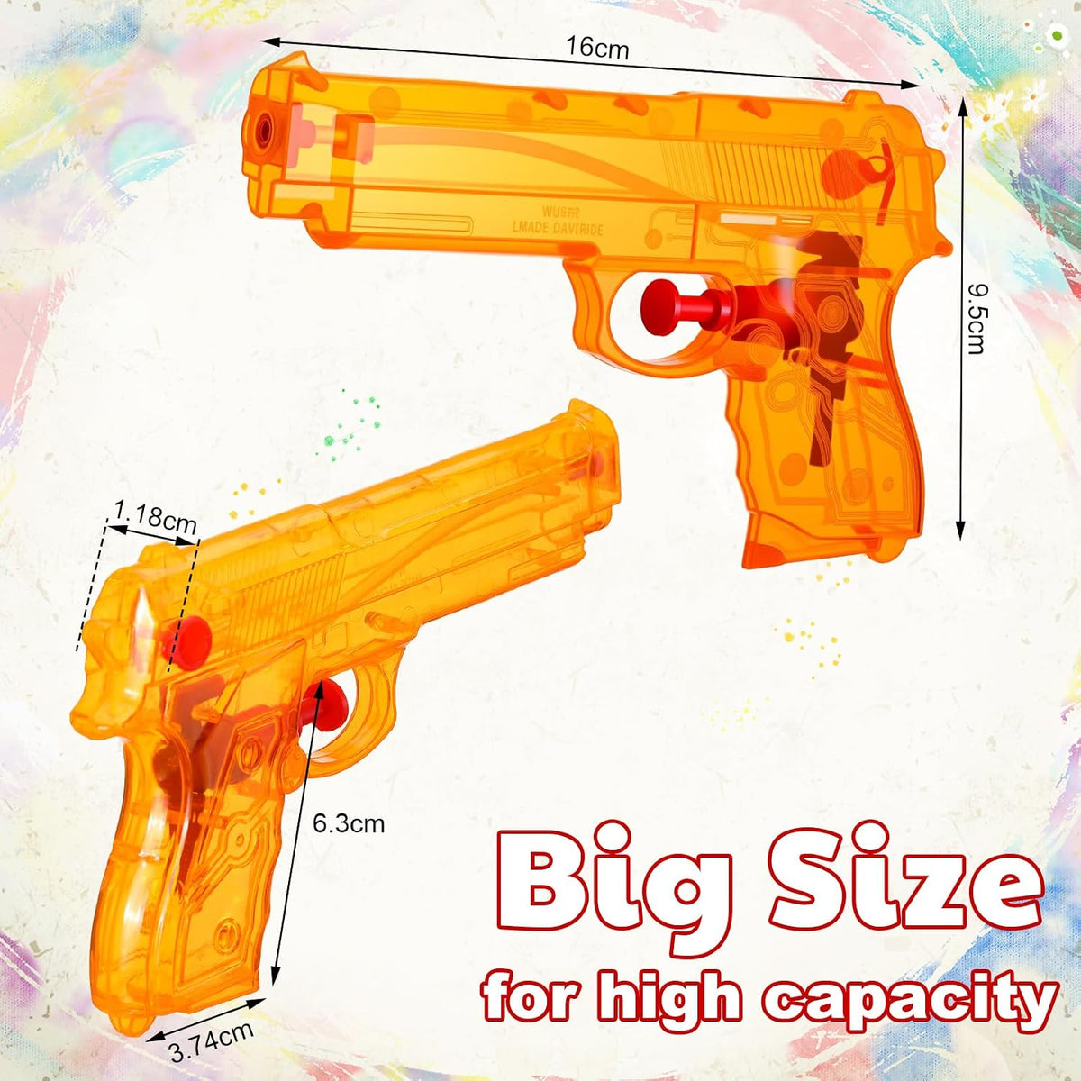 Geelin transparent pet deterrent water spray pistol close up highlighting the ergonomic grip design for adult use.