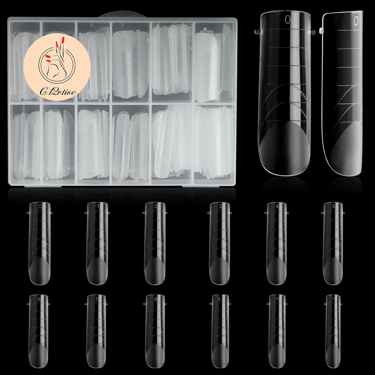 Inpion 120 pieces dual nail forms front view