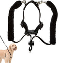 Sporn original training halter front view showing black sherpa sleeves and large dog harness design.