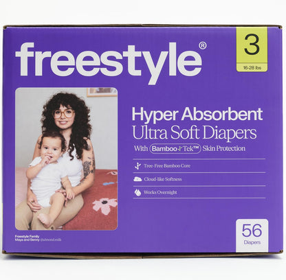 Freestyle BambooTek Diapers Size 3 front packaging view
