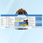Back label showing ingredients of Weallin dog multivitamin
