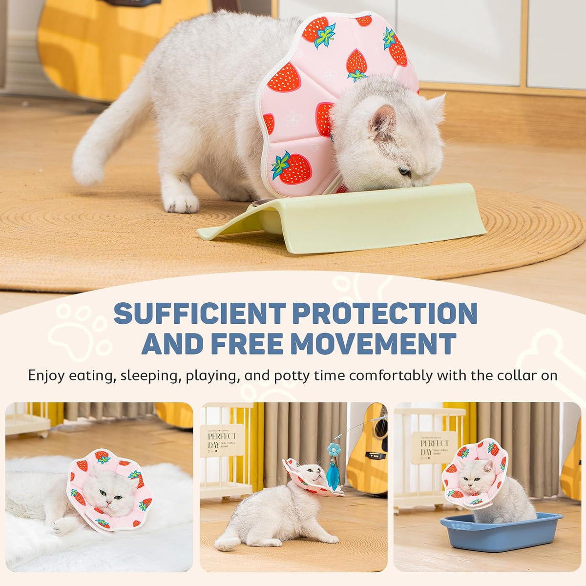 Avont adjustable kitten e-collar soft donut pet protection