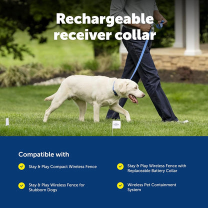 PetSafe stay and play wireless fence add a dog collar with charging port.