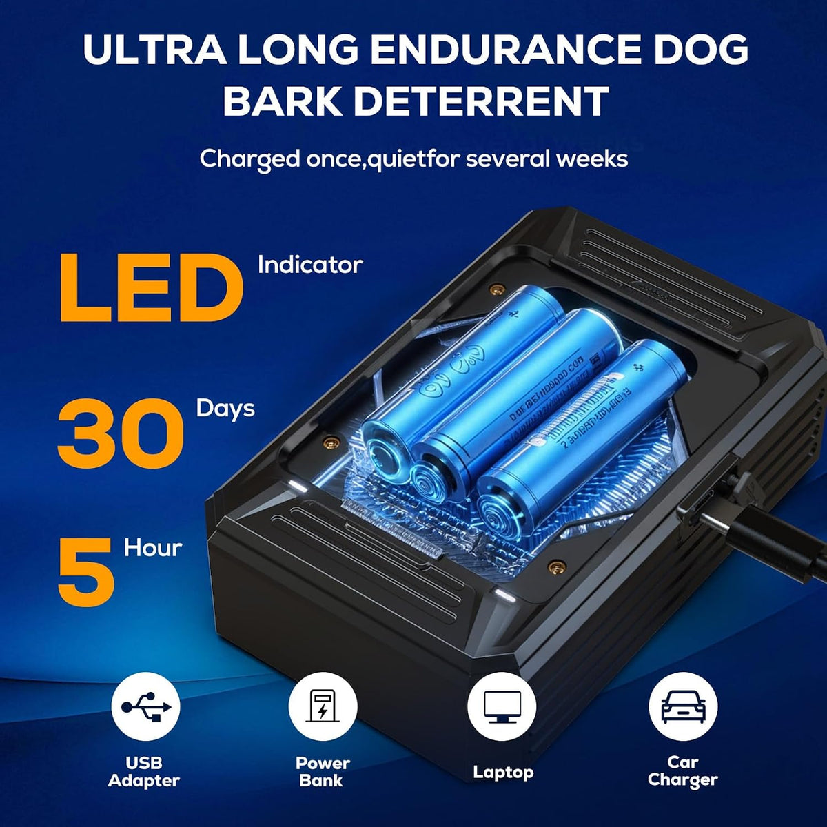 Rechargeable ultrasonic dog training device outdoor usage