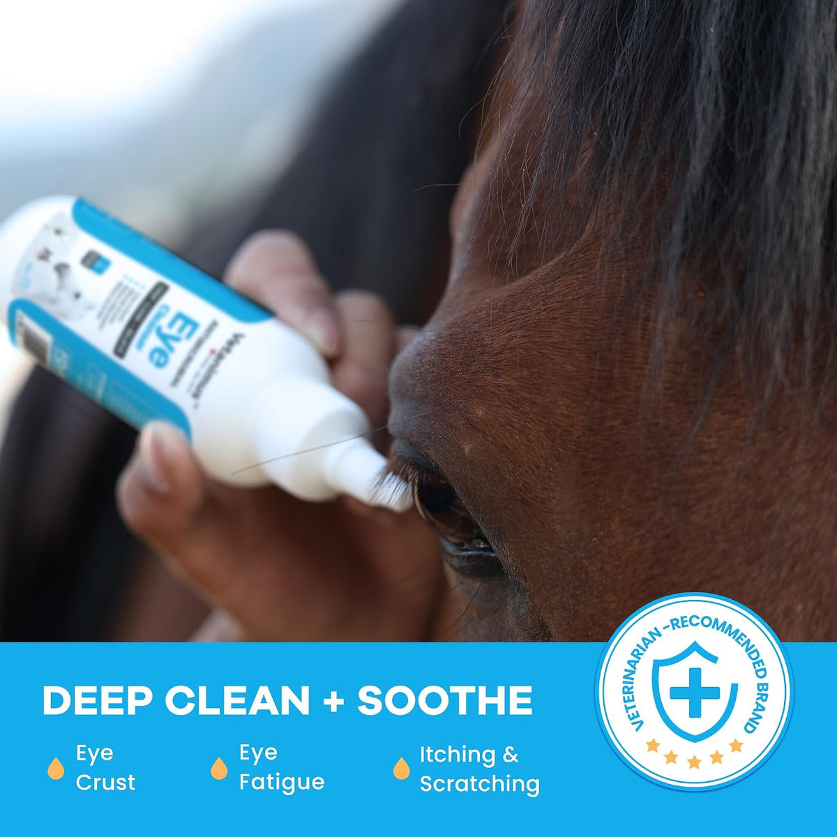 Vetanimus equine eye wash bottle showing dropper tip