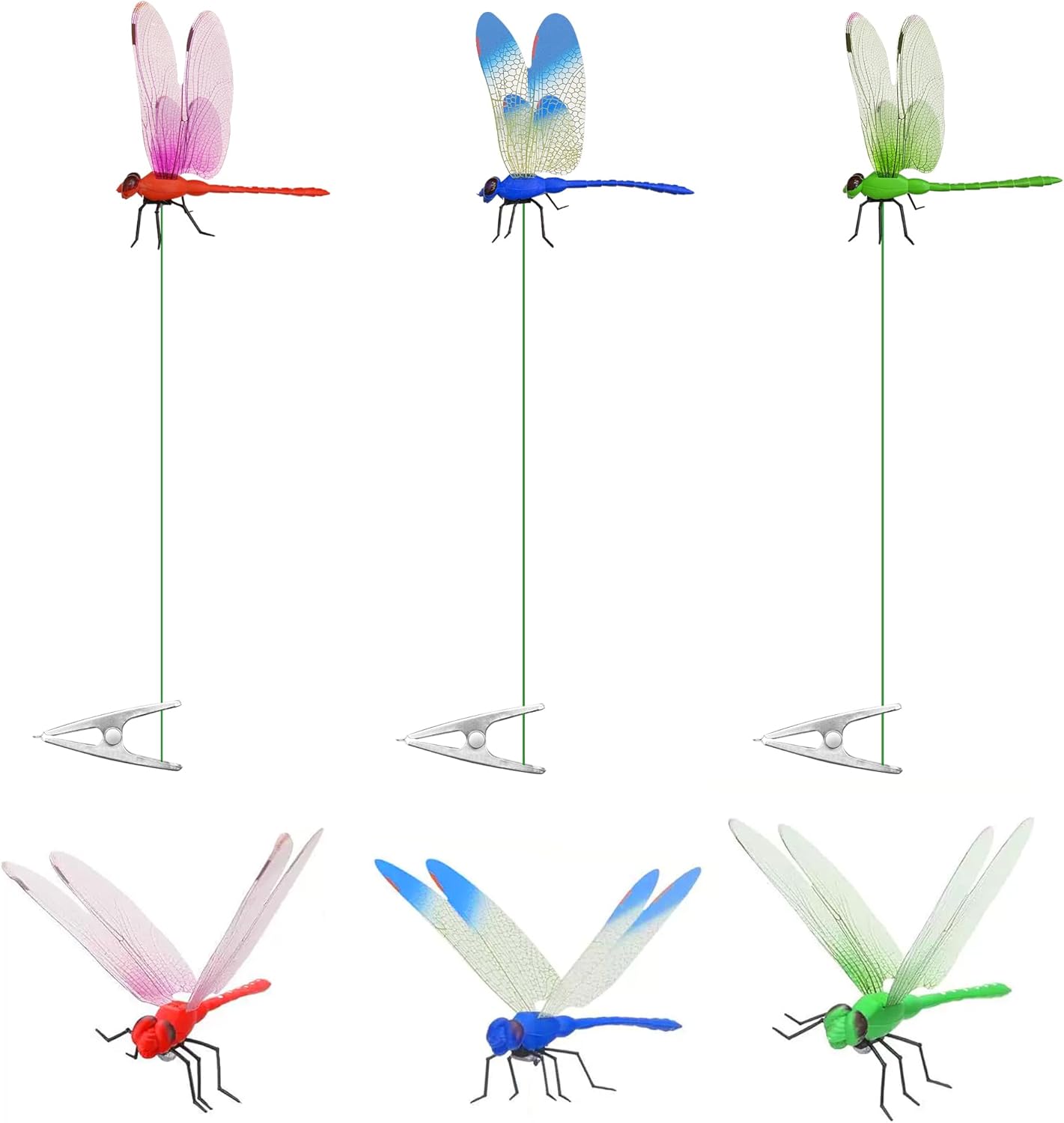 Dragonfly Clip Bug Repe Llent - 3D Dragonfly Clips,10 Pack-Garden Decor Deer and Horse Fly Deterrent for Indoor/Outdoor Garden - Image 10