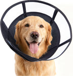 Soft Dog Cone, Stop Licking Deep Pet Recovery Collar After Surgery for Large Medium Dogs, Clear Plastic Breathable Elizabethan Head Neck Circle, Adjustable Comfortable Cones 25cm /10" Long (L Black) - Image 13