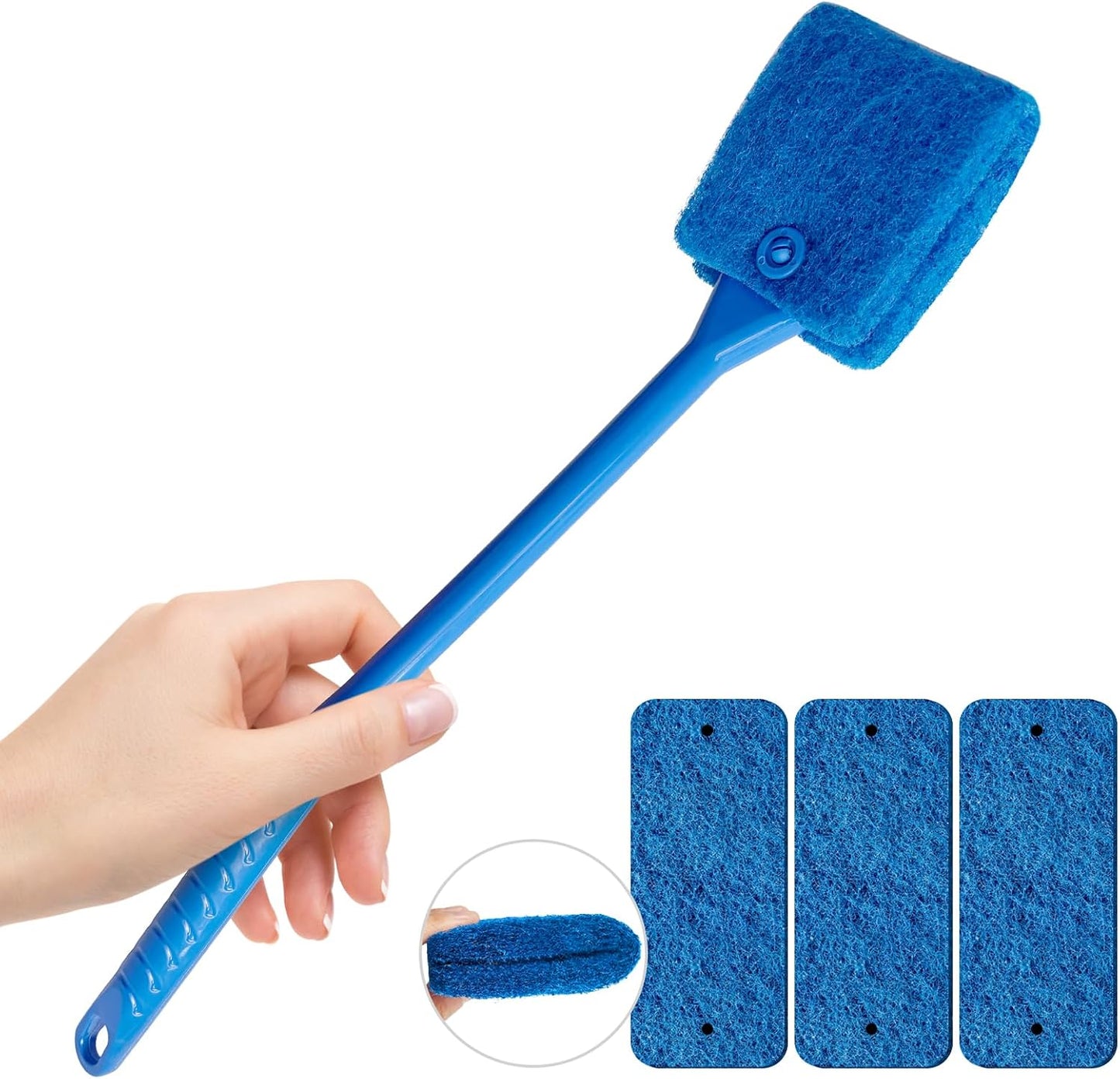 Promising aquarium cleaning brush front view for glass fish tank maintenance.