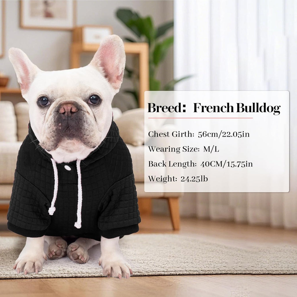 Stretchy pet apparel with functional drawstring hood detail