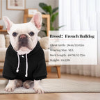 Stretchy pet apparel with functional drawstring hood detail