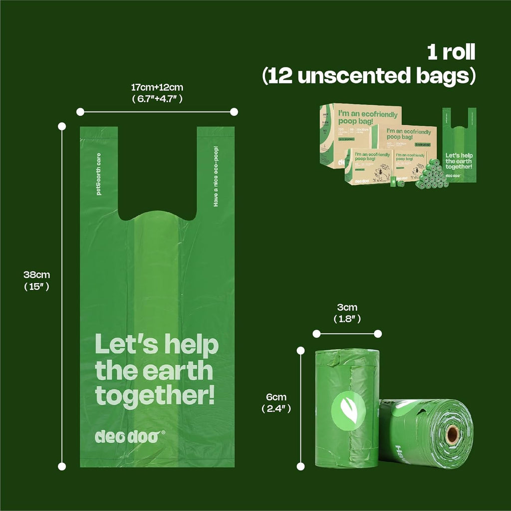 Unscented large size waste bags for medium and large dogs