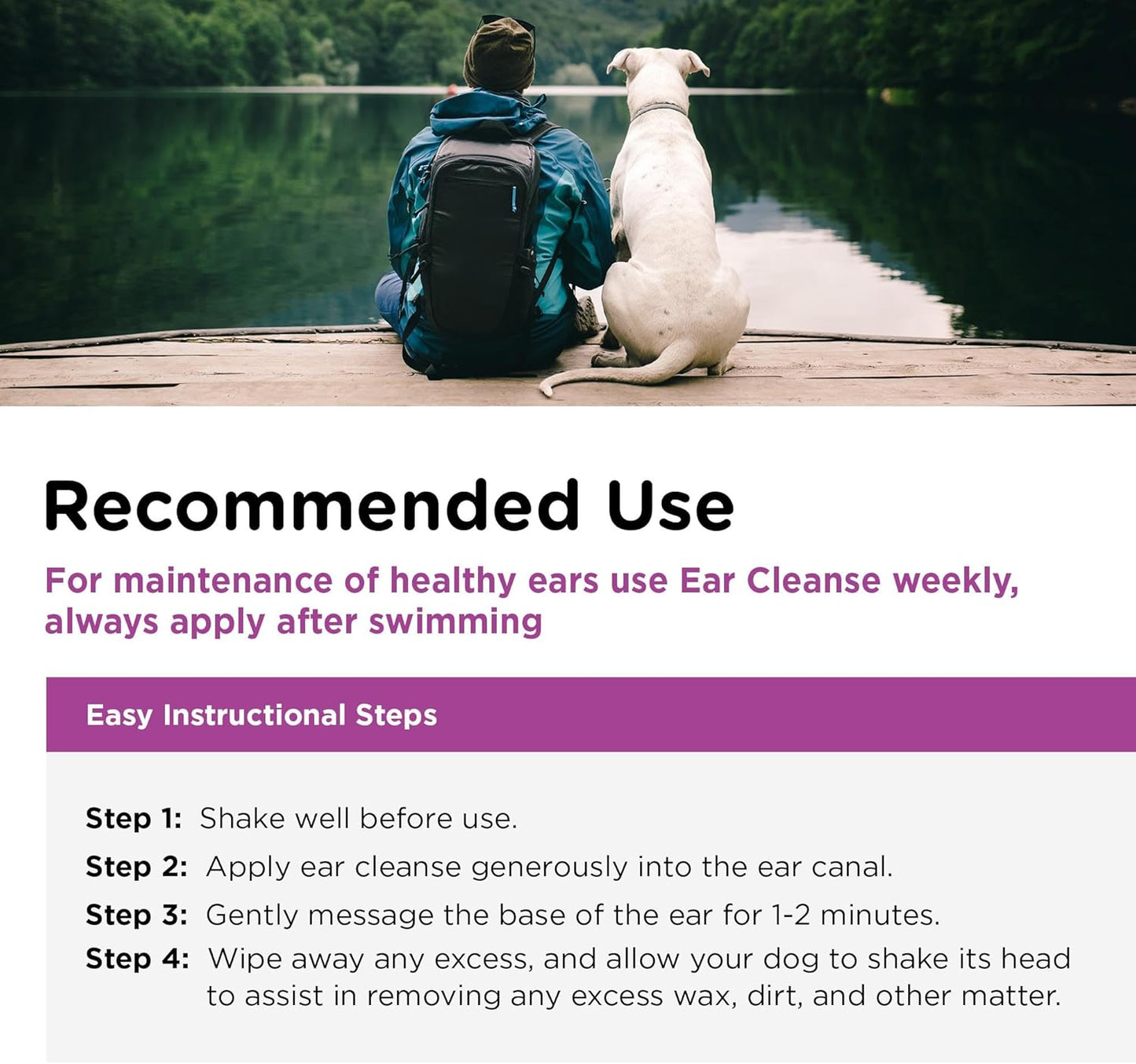 Nutri-Vet ear cleaner bottle next to dog grooming supplies