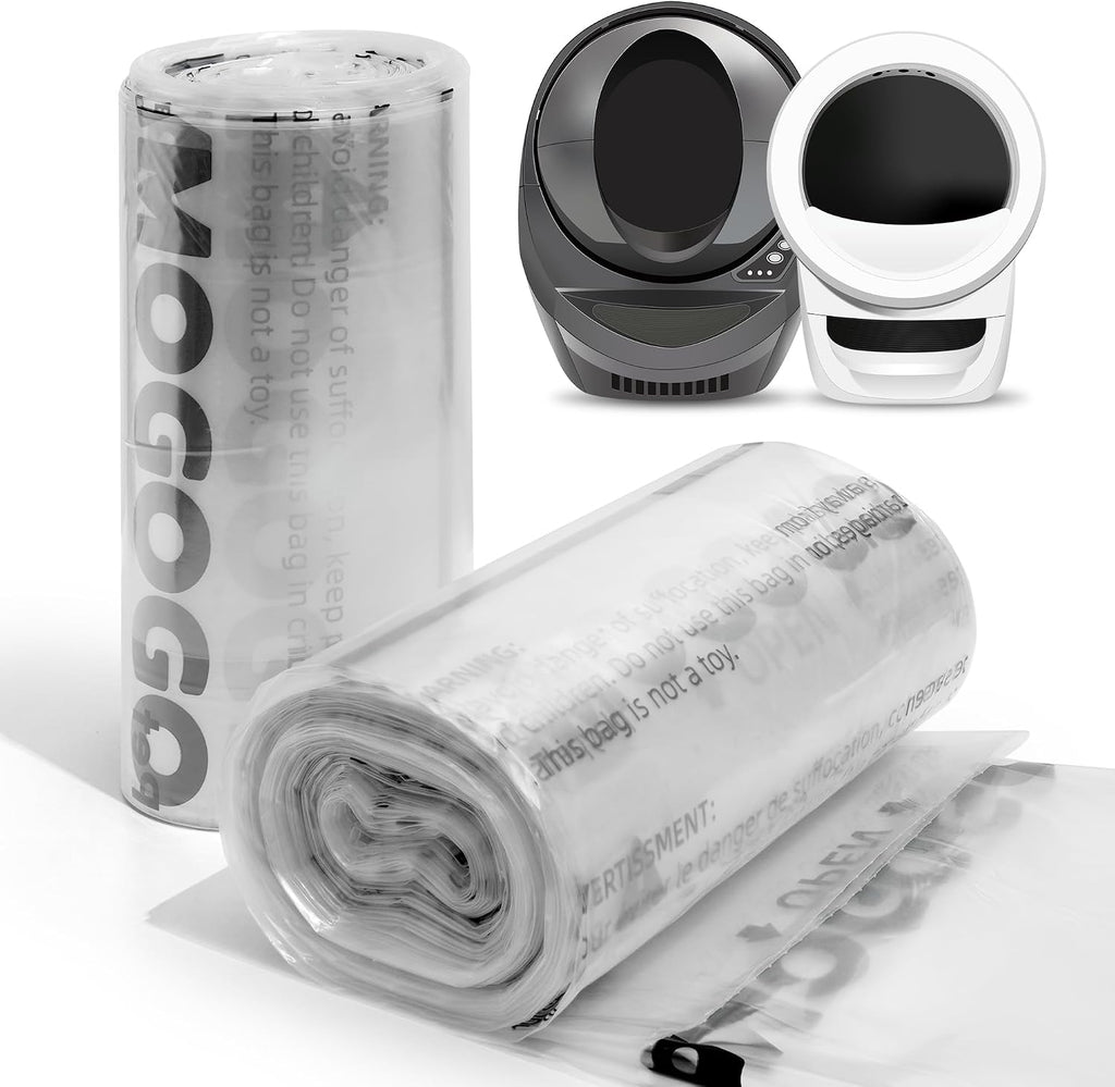 AMOGOGOPET transparent waste bags for automatic litter boxes front view