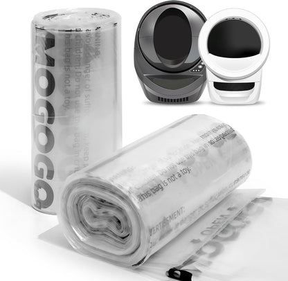 AMOGOGOPET transparent waste bags for automatic litter boxes front view