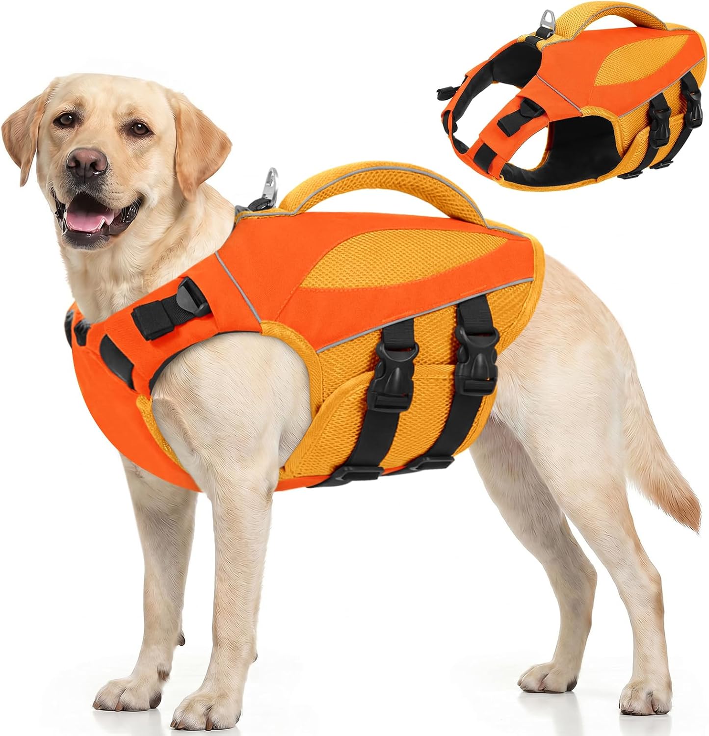AOFITEE imported premium quality large dog life jacket for lake and pool swimming