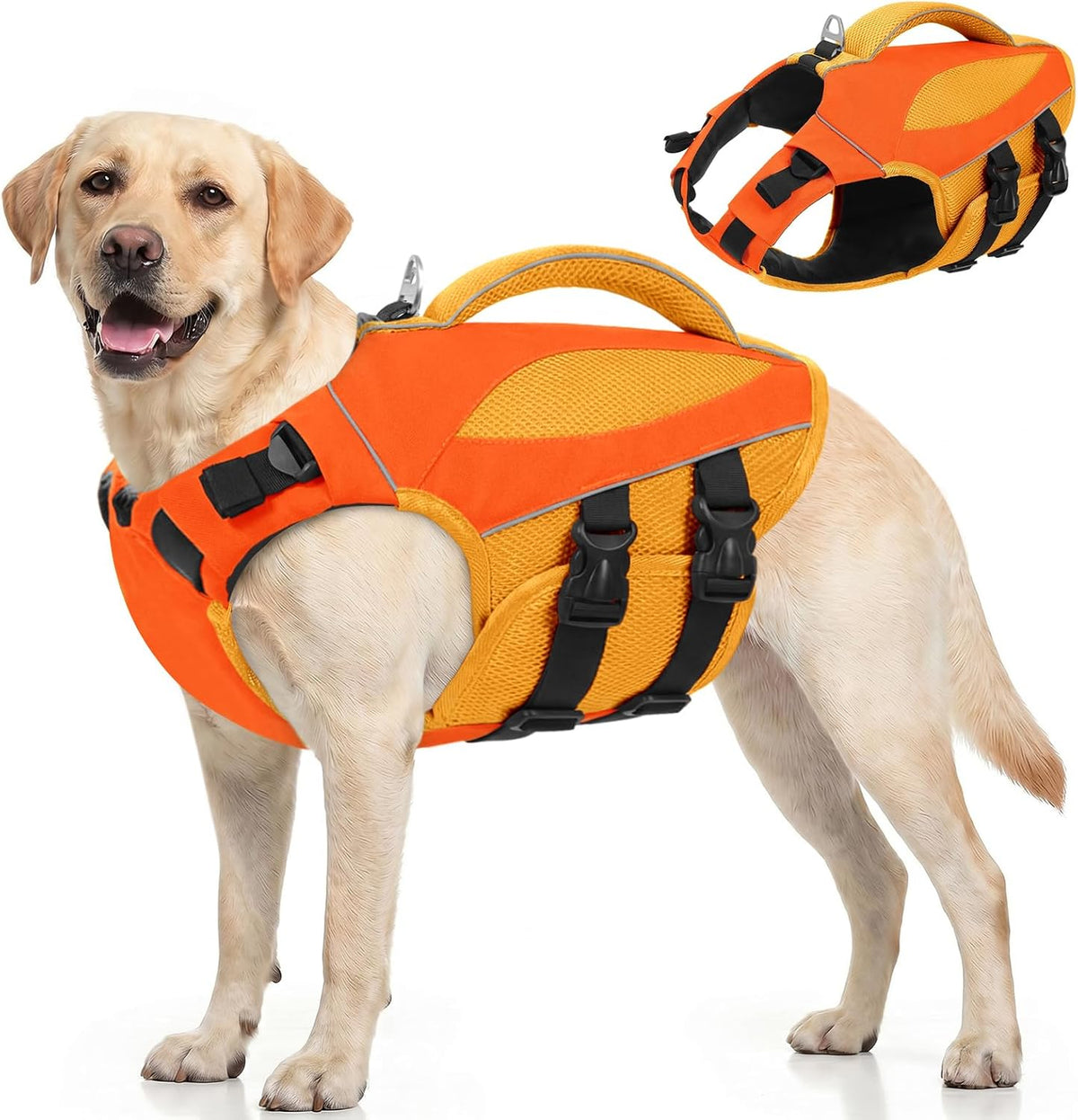 AOFITEE imported premium quality large dog life jacket for lake and pool swimming
