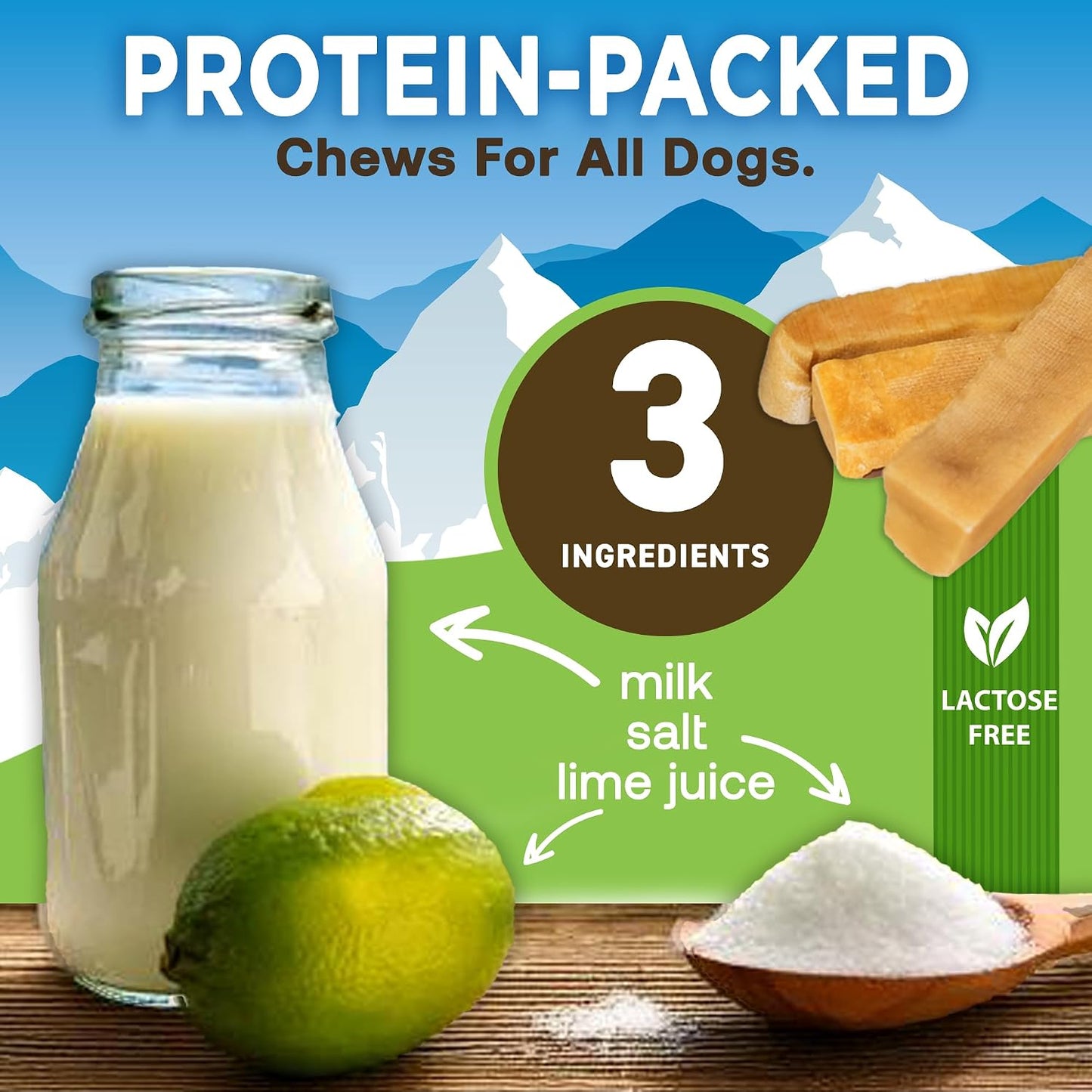 EcoKind Pet Treats natural three ingredient traditional Himalayan cheese bones for large breed canine dental health