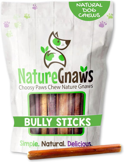 Nature Gnaws Extra Thin Bully Sticks for Small Dogs 5-6" (10 Count) - Long Lasting for Light Chewers and Puppies - Natural Beef Dog Chew Bones - Image 11
